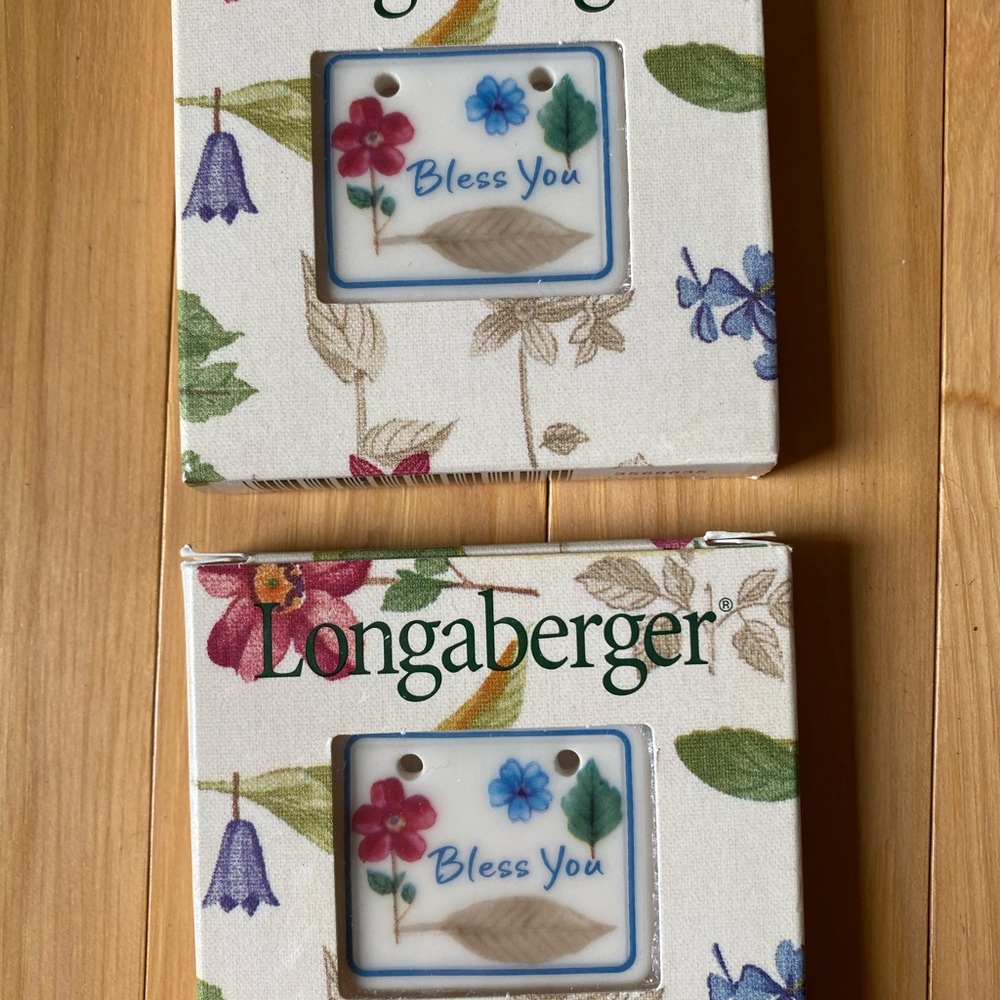 Two LONGABERGER “Bless You” basket tie-on’s.